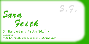 sara feith business card